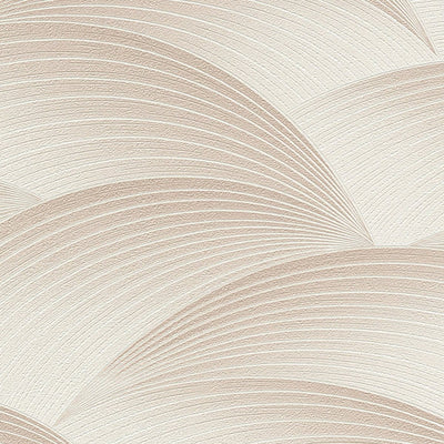 Wallpaper with geometric pattern: waves in beige, Erismann, 3751622 Erismann