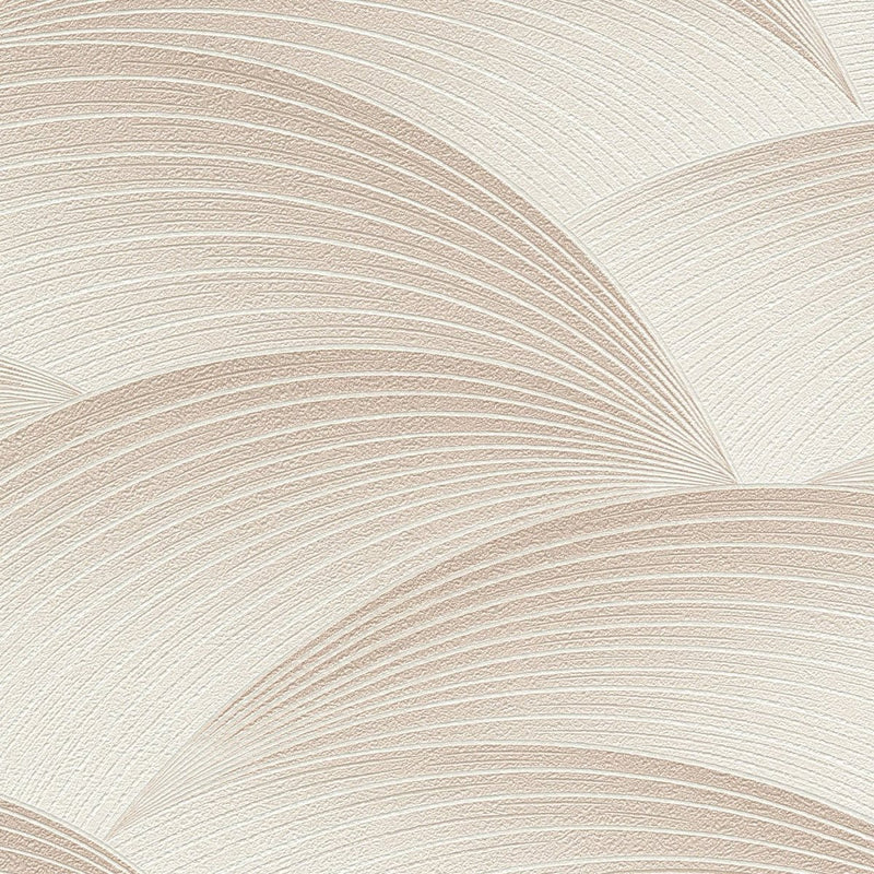 Wallpaper with geometric pattern: waves in beige, Erismann, 3751622 Erismann