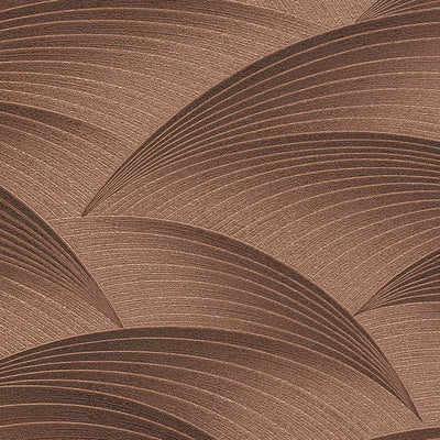 Wallpaper with geometric pattern: waves in bronze, Erismann, 3751700 Erismann