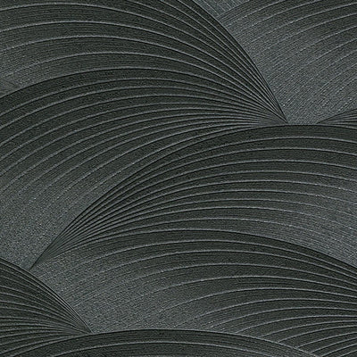 Wallpaper with geometric pattern: waves in black, Erismann, 3751637 Erismann