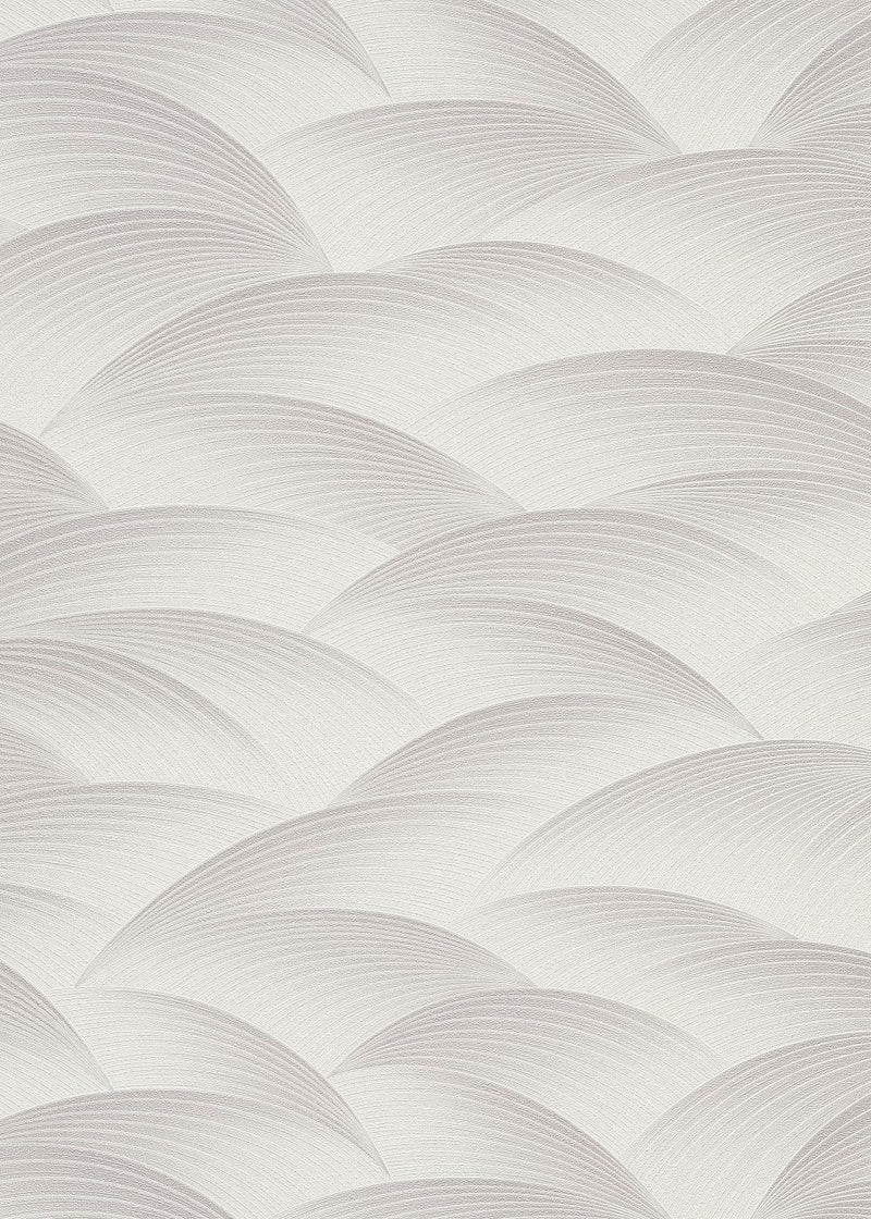 Wallpaper with geometric pattern: waves in grey/ taupe, Erismann, 3751666 Erismann