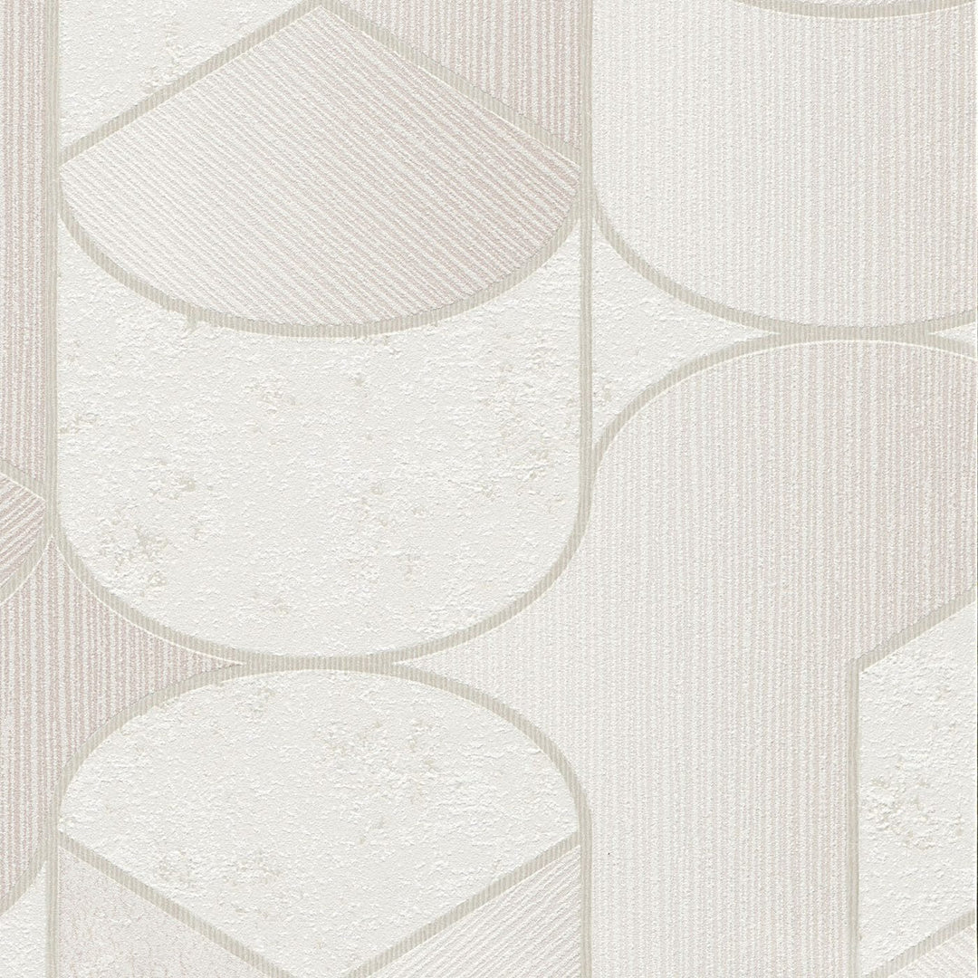 Tapetes ar ģeometrisku rakstu Art Deco stilā, krēmkrāsā - 3754145 Erismann