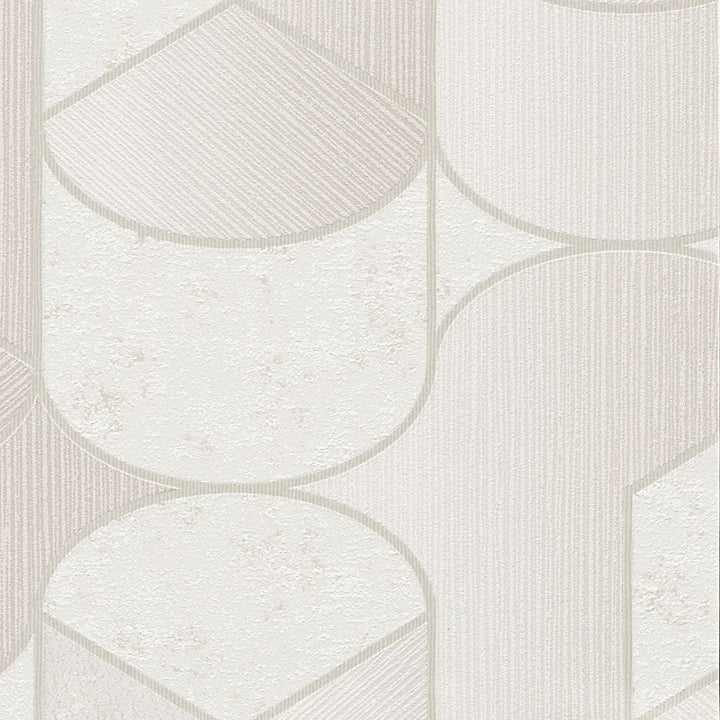 Tapetes ar ģeometrisku rakstu Art Deco stilā, krēmkrāsā - 3754145 Erismann
