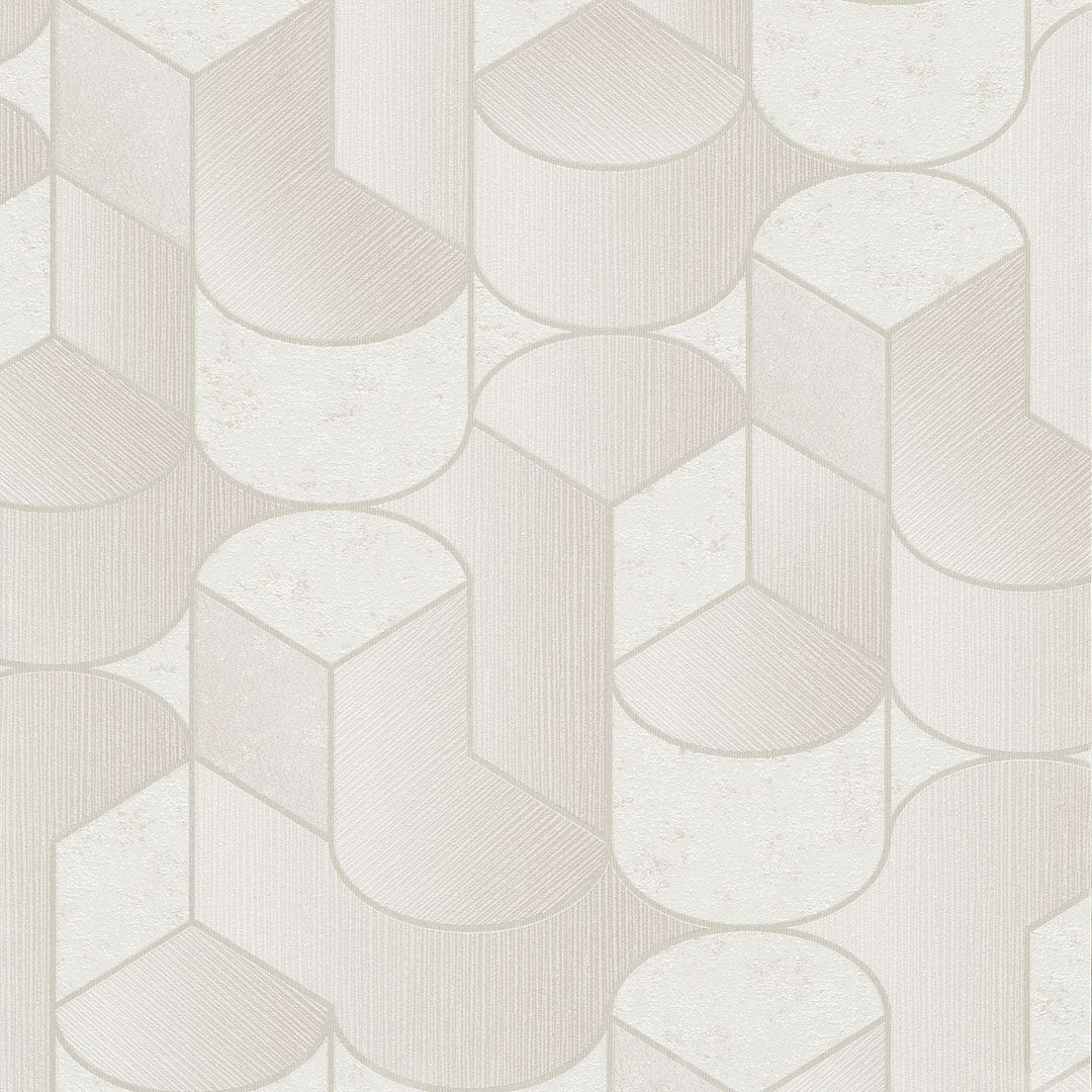Tapetes ar ģeometrisku rakstu Art Deco stilā, krēmkrāsā - 3754145 Erismann