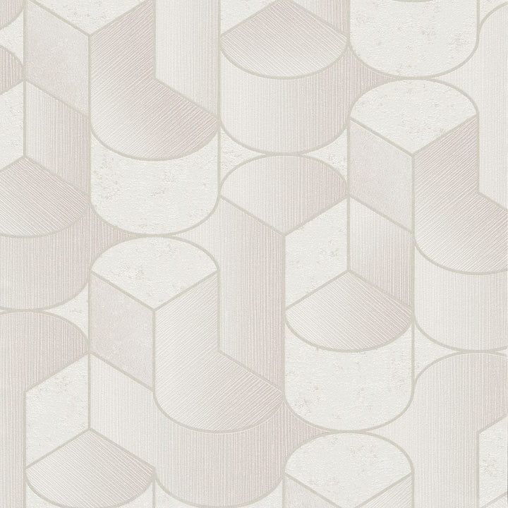Tapetes ar ģeometrisku rakstu Art Deco stilā, krēmkrāsā - 3754145 Erismann