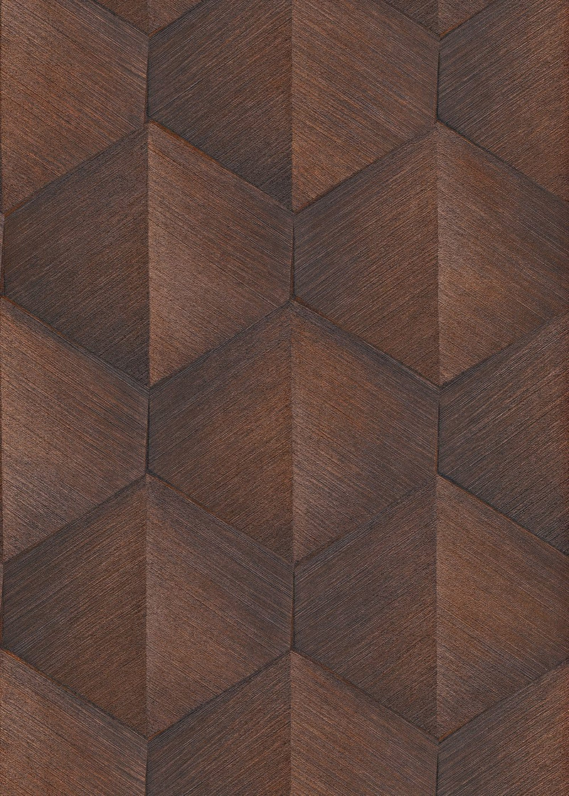 Wallpaper with graphic 3D pattern in bronze/brown, Erismann, 3751370 RASCH