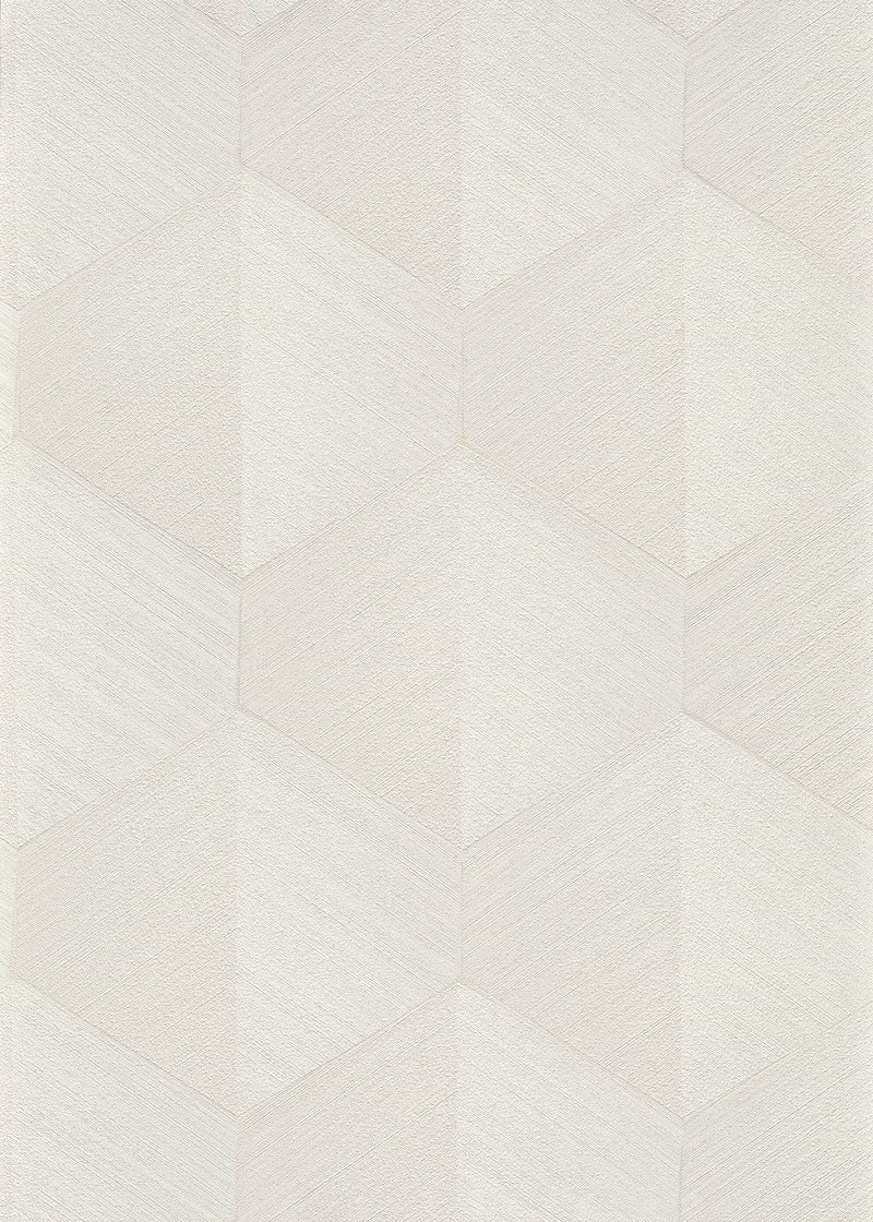 Wallpaper with 3D graphic pattern in cream, Erismann, 3751342 RASCH