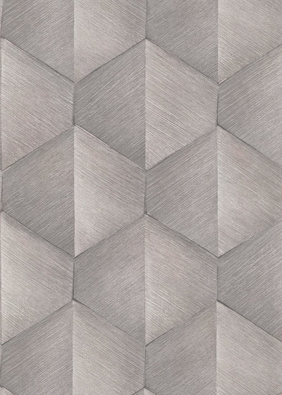 Wallpaper with graphic 3D pattern in taupe, Erismann, 3751356 RASCH