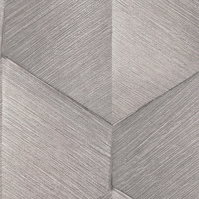 Wallpaper with graphic 3D pattern in taupe, Erismann, 3751356 RASCH