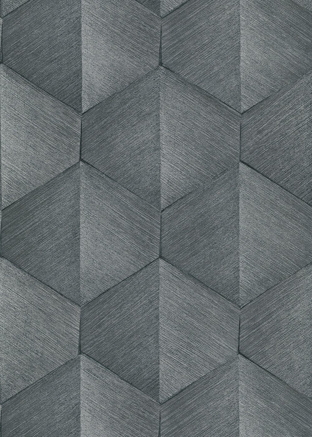 Tapetes ar grafisku 3D rakstu tumši pelēkā krāsā, Erismann, 1037010 Erismann