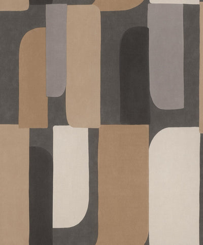 Graphic wallpaper: brown, black, grey, RASCH, 1205445 AS Creation