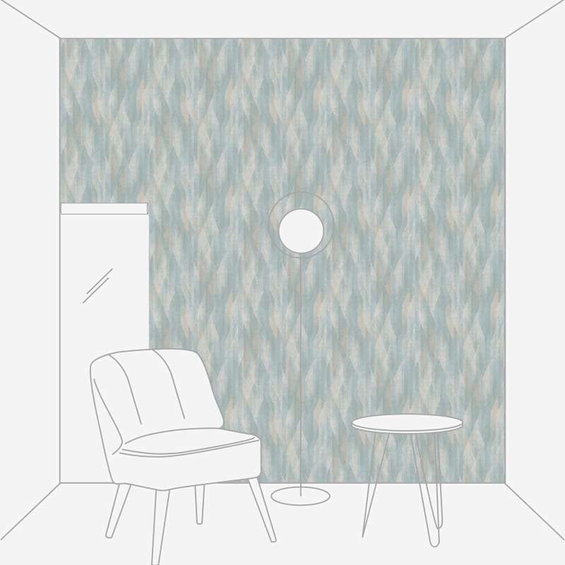 Wallpaper with graphic pattern in light turquoise, 1373602 AS Creation