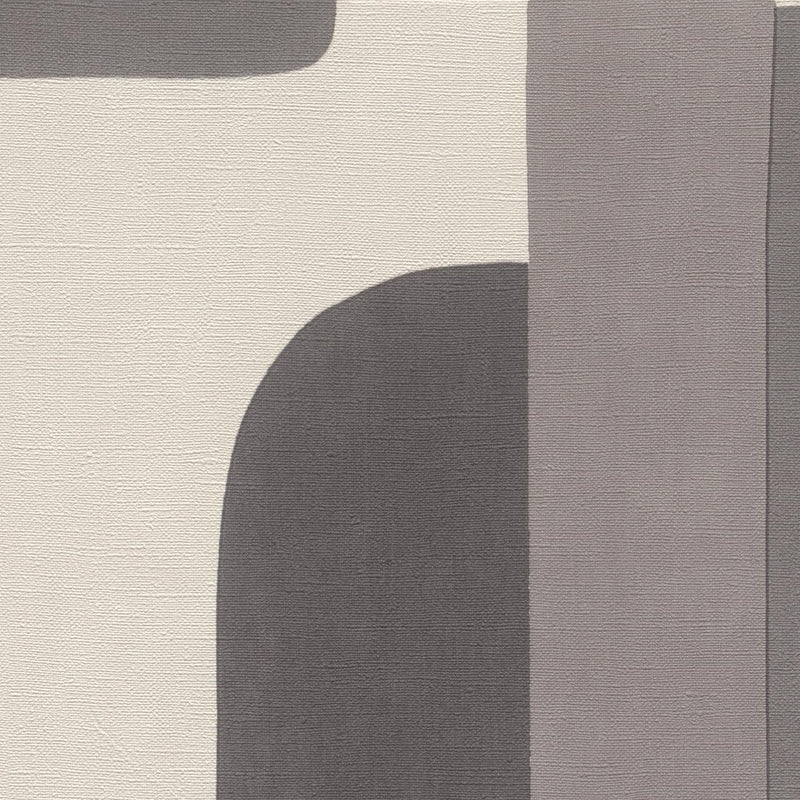 Graphic wallpaper in grey and taupe, RASCH,1205406 AS Creation