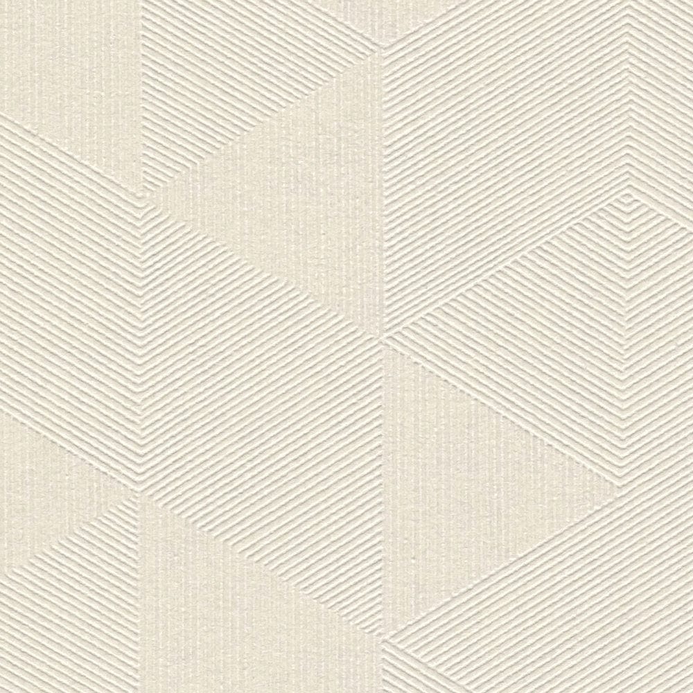 Tapetes ar grafisku rakstu un mirdzuma efektu baltā krāsā - 1335473 AS Creation