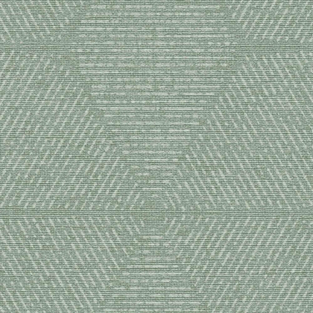 Tapetes viesistabai ar grafisku rakstu zaļā krāsā, 1373401 AS Creation