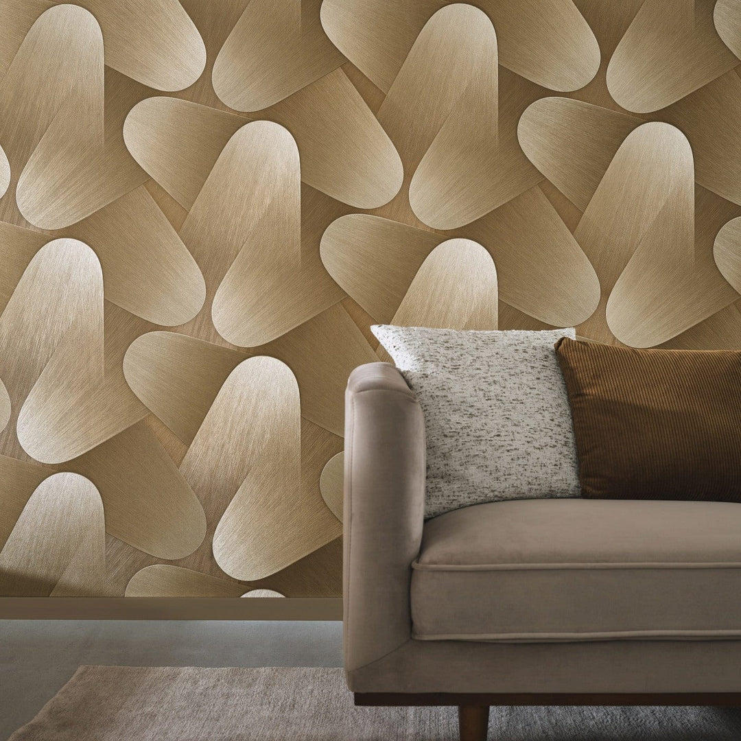 ERISMANN tapetes 3763632: 3D formas, zelta krāsa Erismann