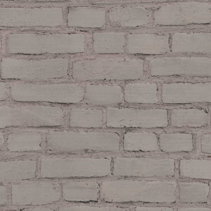 Wallpaper with brick wall painted in taupe, 1332577 AS Creation
