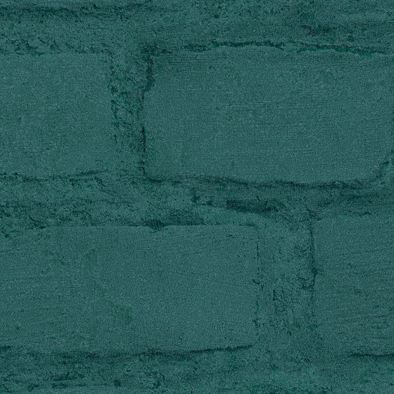 Tapetes ar ķieģeļu sienu krāsotu zaļā krāsā, 1332601 AS Creation
