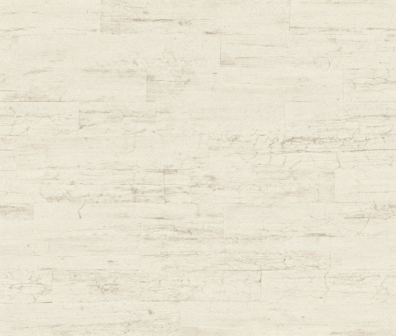 Wallpaper with wood-grain texture in stylish white, RASCH, 2030650 RASCH