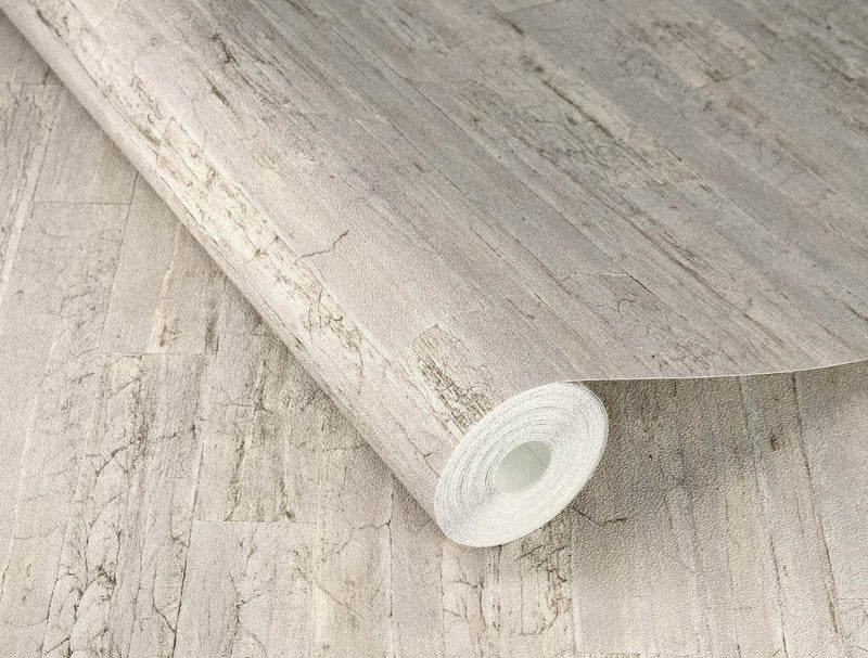 Wallpaper with wood-grain texture in stylish grey, RASCH, 2030700 RASCH