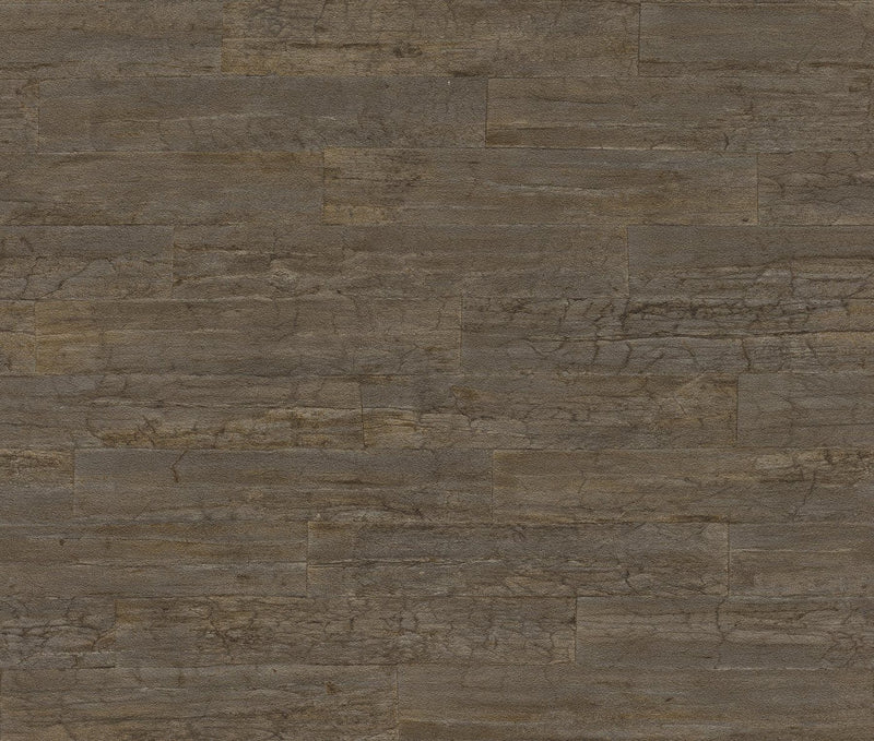 Wallpaper with wood-grain texture in dark brown, RASCH, 2030737 RASCH