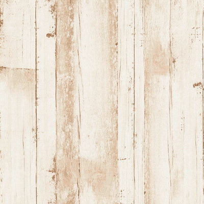 Wallpaper with the look of wooden planks, PVC-free - beige, 1357775 🌱 AS Creation