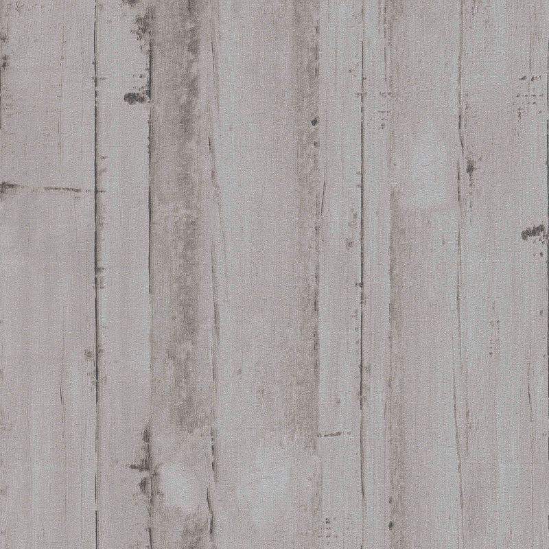 Wallpaper with the look of wooden planks, PVC-free - grey, 1357776 🌱 AS Creation