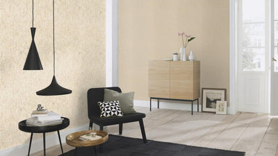 Wallpaper with cork look in beige with gold patina, RASCH, 2033330 RASCH