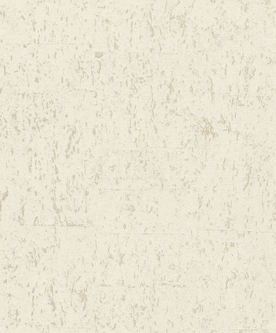 Kreminės baltos spalvos su ryškia patina tapetai su kamštine išvaizda, RASCH, 2033307 RASCH