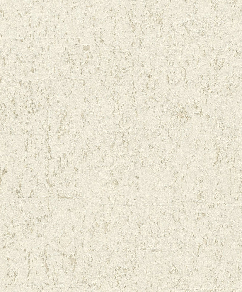 Wallpaper with cork look in creamy white with bright patina, RASCH, 2033307 RASCH