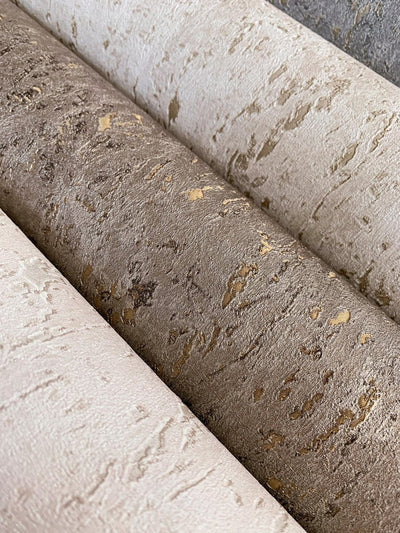 Wallpaper with cork look in creamy white with bright patina, RASCH, 2033307 RASCH