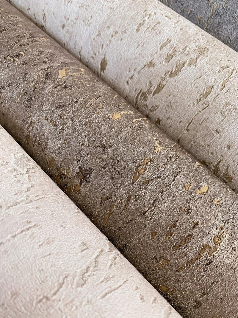 Wallpaper with cork look in creamy white with bright patina, RASCH, 2033307 RASCH