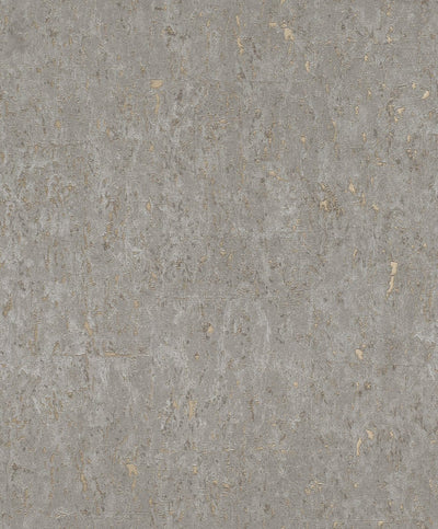 Wallpaper with cork look in grey with gold patina, RASCH, 2033337 RASCH