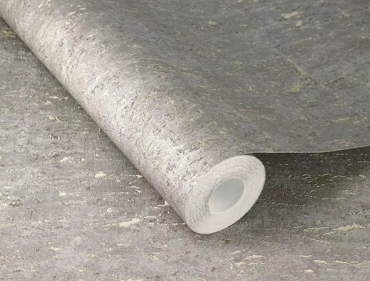 Tapetes ar korķa izskatu pelēkā krāsā ar zelta patinu, RASCH, 538335 RASCH