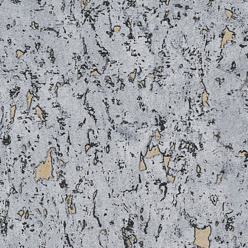 Wallpaper with cork look and metallic effect, grey and gold, 1332210 AS Creation