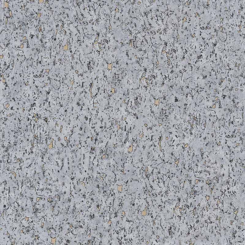 Wallpaper with cork look and metallic effect, grey and gold, 1332210 AS Creation