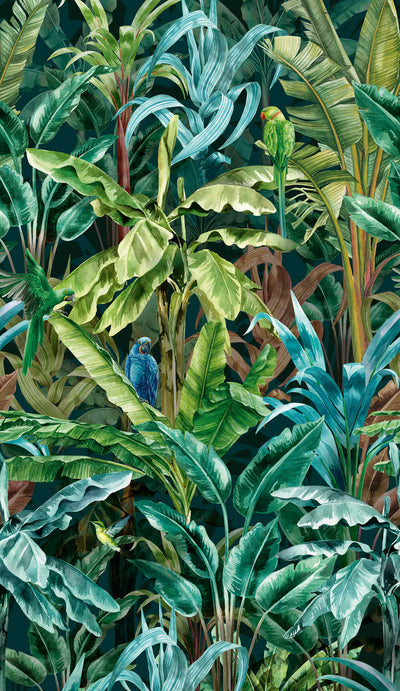 Tapetai su ryškiu džiunglių raštu - žalias, 1375265 AS Creation