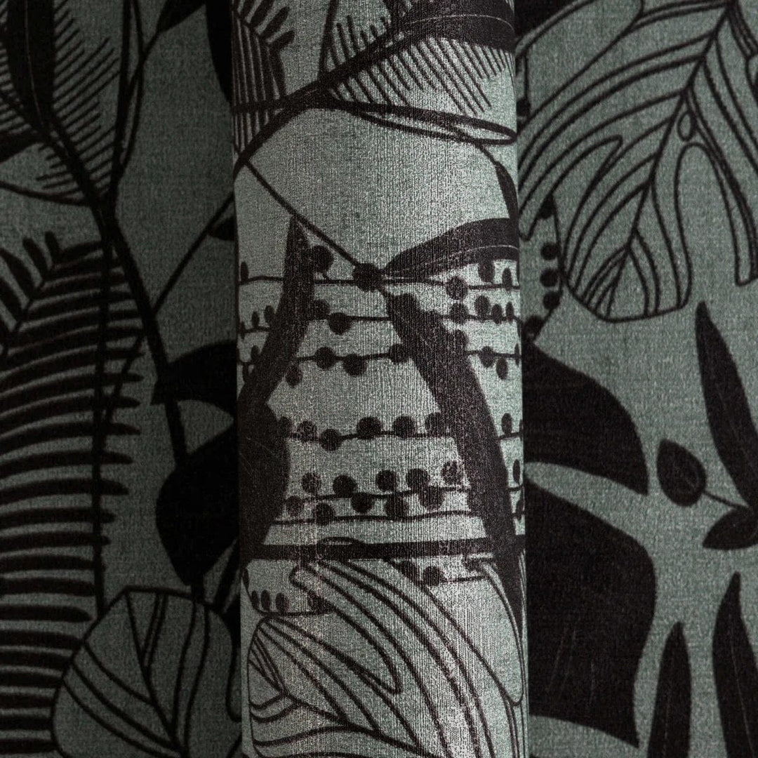 Tapetes ar krāšņu lapu dekoru, nedaudz spīdīgas |tumši zaļa, melna AS Creation