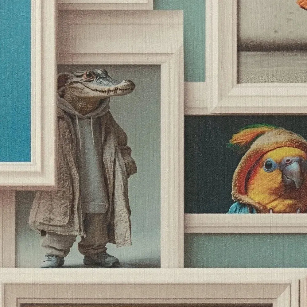 Tapetes ar kreativām fotokolāžām un  dzīvnieku portretiem - 3012502 AS Creation