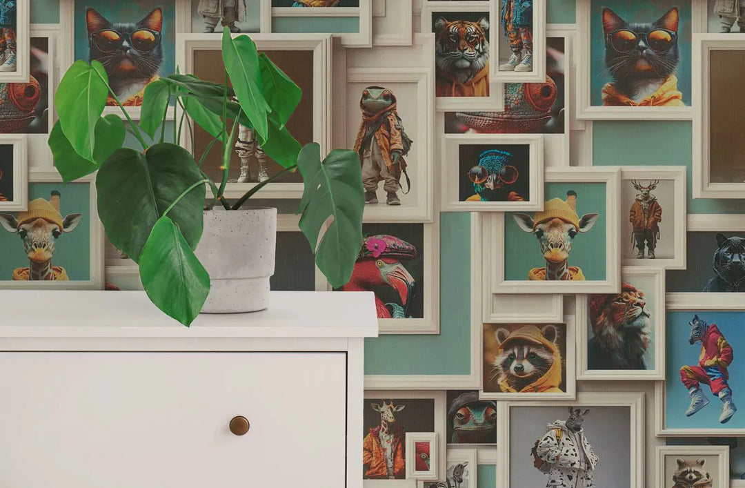 Tapetes ar kreativām fotokolāžām un  dzīvnieku portretiem - 3012502 AS Creation