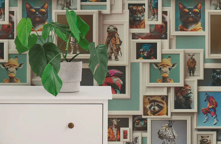 Tapetes ar kreativām fotokolāžām un  dzīvnieku portretiem - 3012502 AS Creation