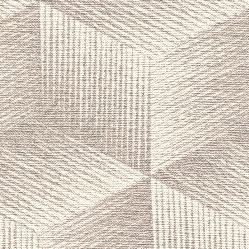 Tapetes ar kvadrātveida rakstu bez PVC: silti pelēkā krāsā, 1360045 🌱 AS Creation