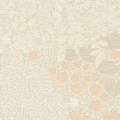 Tapetai su lapais su smulkia tekstūra, matiniai: smėlio spalvos, rožinė, 1400436 AS Creation