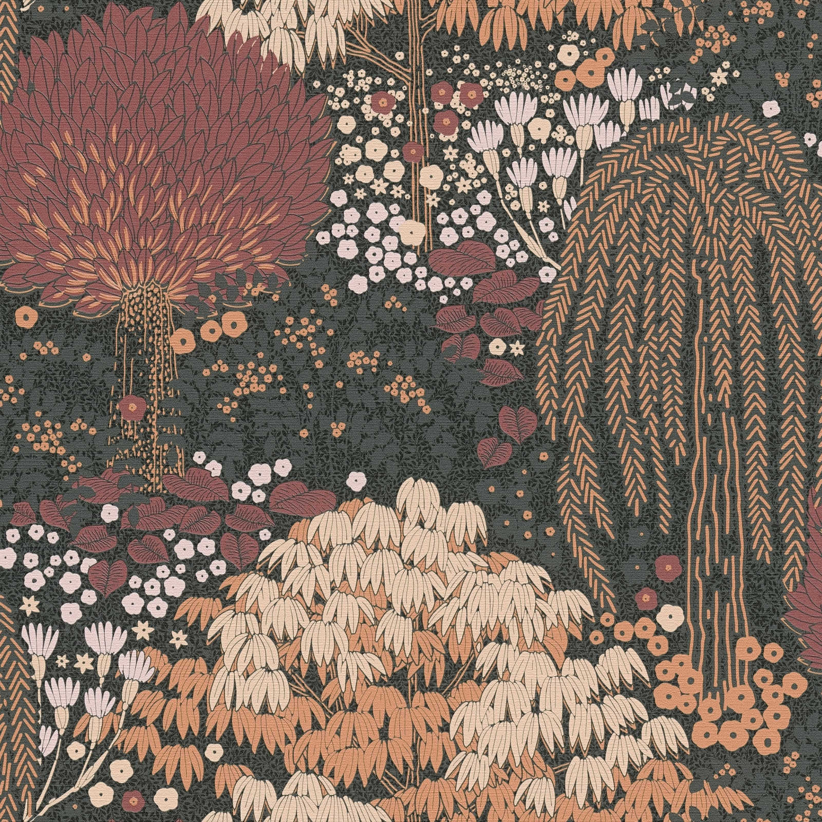 Tapetes ar lapām ar smalku tekstūru: melnā, rozā, 393504 AS Creation