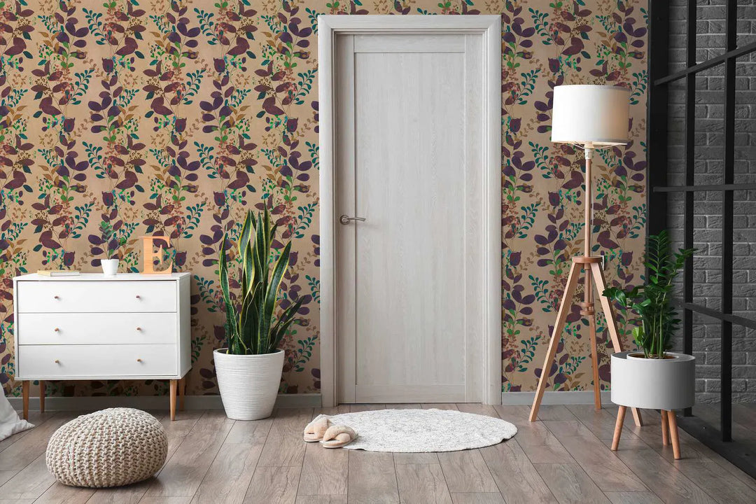 Tapetes ar lapām harmoniskā krāsu spēlē | brūna - 3012473 AS Creation