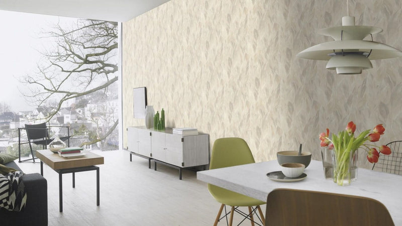 Wallpaper with leaves on textured surface: warm shades , RASCH, 2031372 RASCH