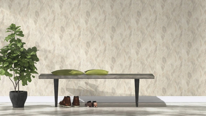 Wallpaper with leaves on textured surface: warm shades , RASCH, 2031372 RASCH