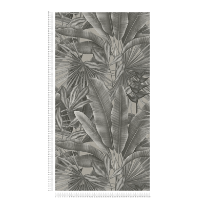 Wallpaper with jungle leaf pattern, grey, 1406271 AS Creation