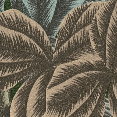 Wallpaper with leaf pattern and tropical look in shades of green, 1376037 AS Creation