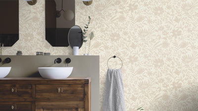 Wallpaper with country flowers in cream, RASCH, 1205243 AS Creation